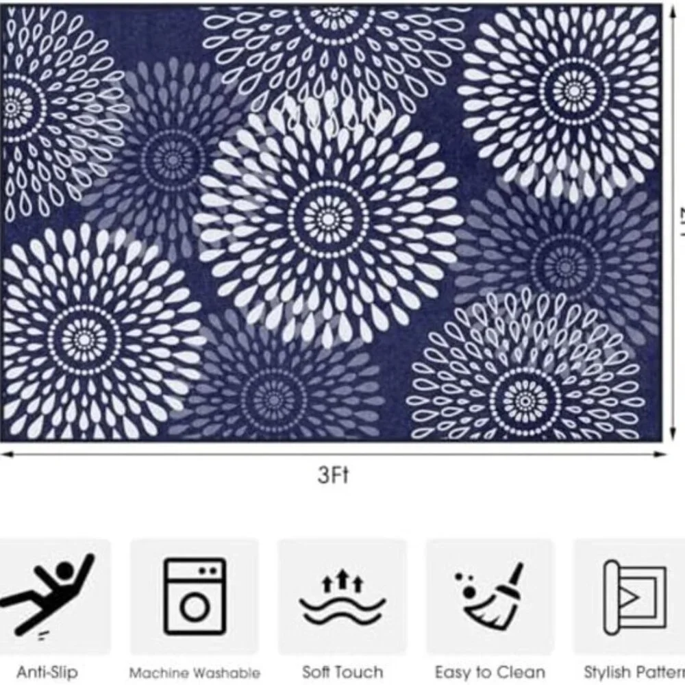 New 2 x 3 Entryway Rug, Non-Slip Washable Hallway Runner Rug for Kitchen Rooms